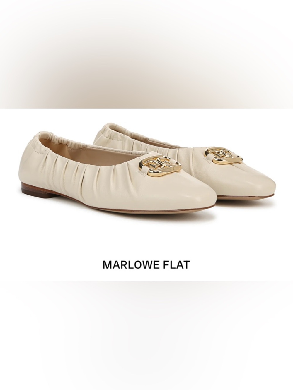 NIBox Sam Edelman Marlowe Ballet Flats - Modern Ivory Leather - Size 8.5M